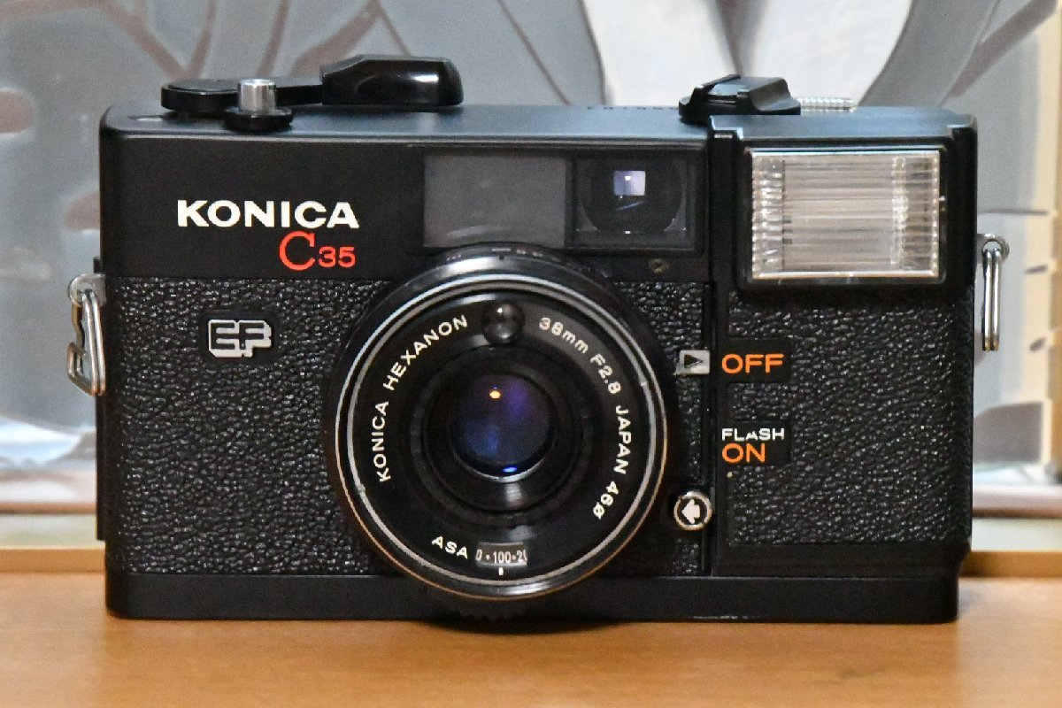フィルムカメラ Konica コニカ C35 EF HEXANON ヘキサノン 38mm F2.8 46φ ピッカリコニカ【中古】【送料無料】