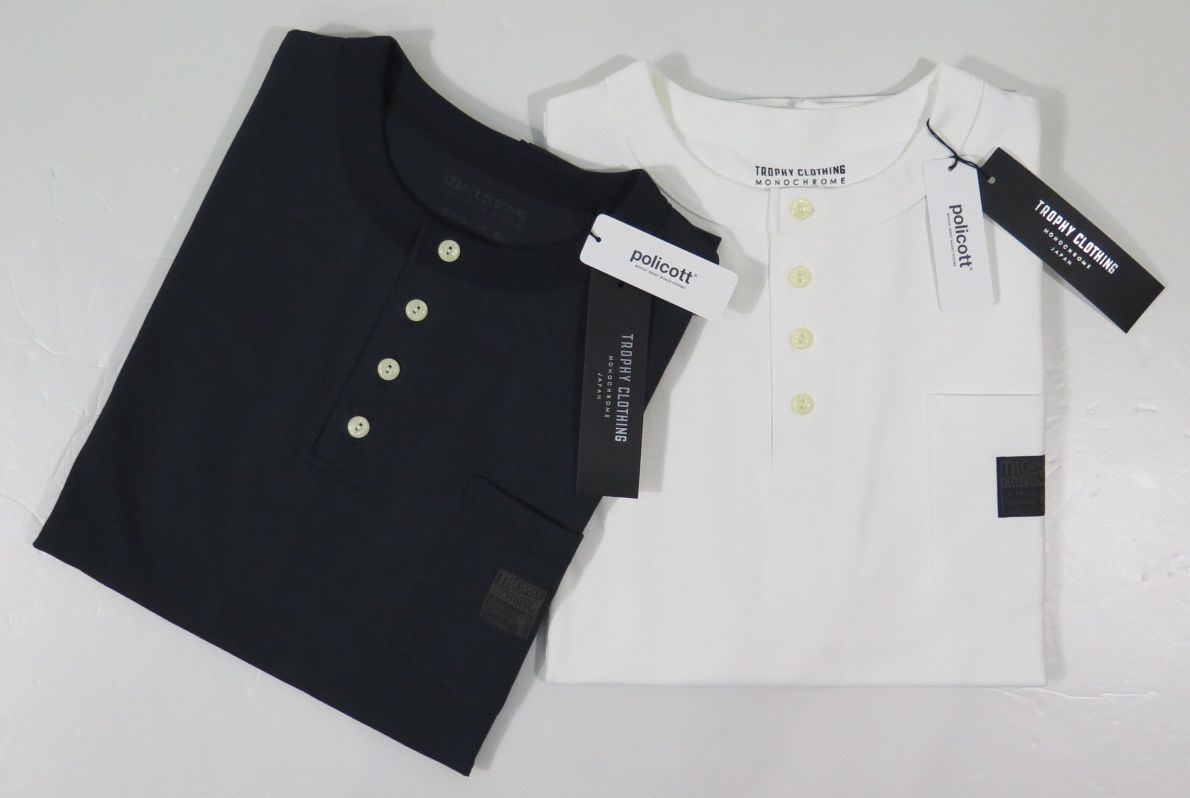 史上最も激安 【トロフィークロージング】 日本製 CLOTHING TROPHY 半袖ヘンリーTシャツ/大きめサイズ モノクロームLEVEL1 ヘンリーネック 史上最も激安 【トロフィークロージング】 日本製 CLOTHING TROPHY 半袖ヘンリーTシャツ/大きめサイズ モノクロームLEVEL1 ヘンリーネック