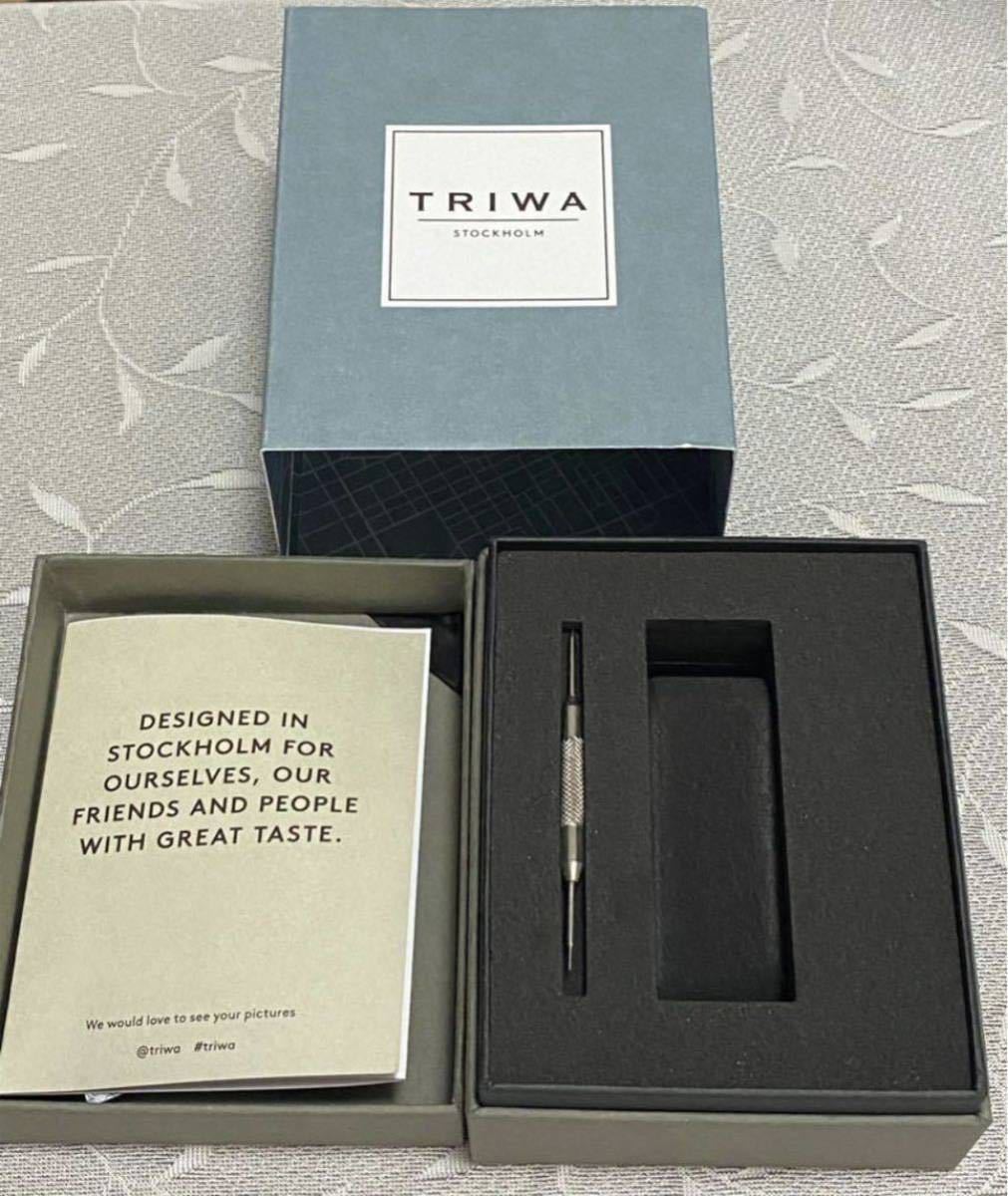 TRIWAtoliwa chronograph unisex wristwatch silver 38mm new goods unused long-term keeping goods battery replaced LANSEN
