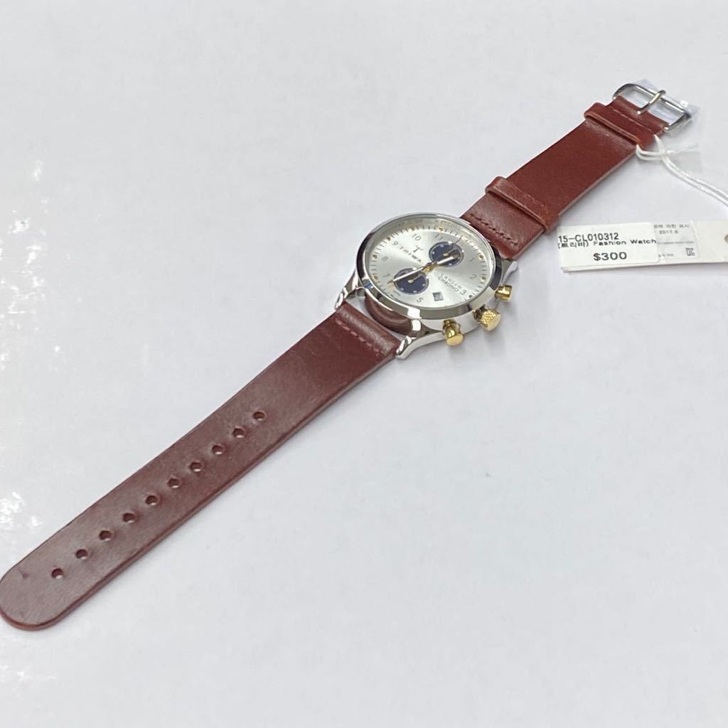 TRIWAtoliwa chronograph unisex wristwatch silver 38mm new goods unused long-term keeping goods battery replaced LANSEN