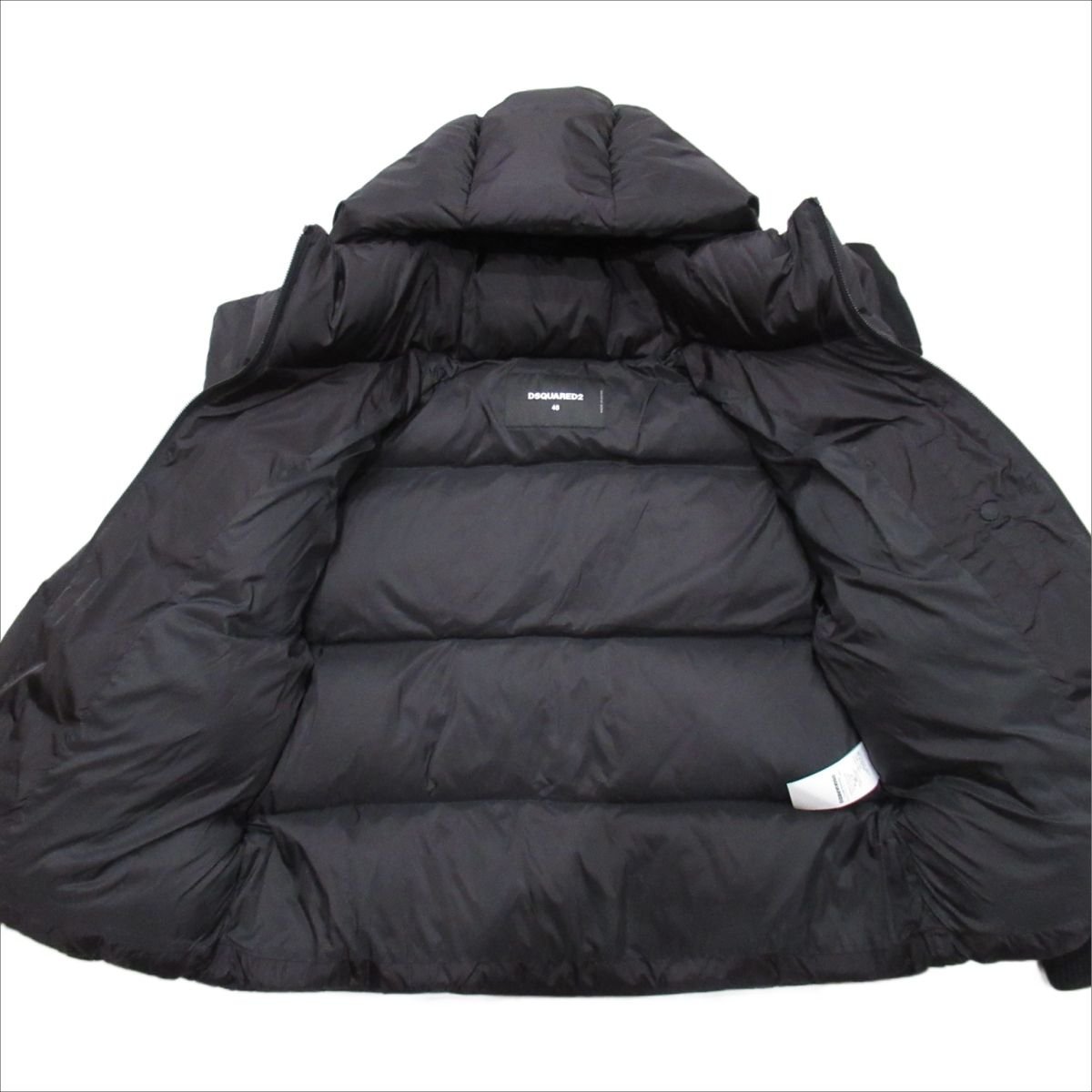 美品 21AW DSQUARED2 ディースクエアード KENNY PUFFER JACKET ダウン ジャケット ブルゾン S71AN0301 S53817 SIZE48 黒 ブラック_画像6