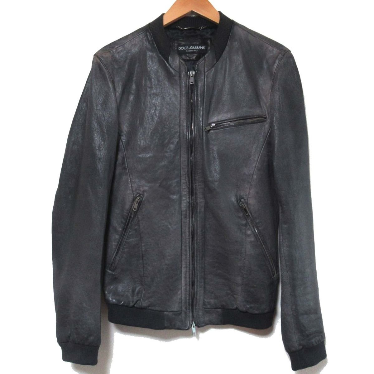 DOLCE&GABBANA レザージャケット ブルゾン ライダース 44サイズ | www