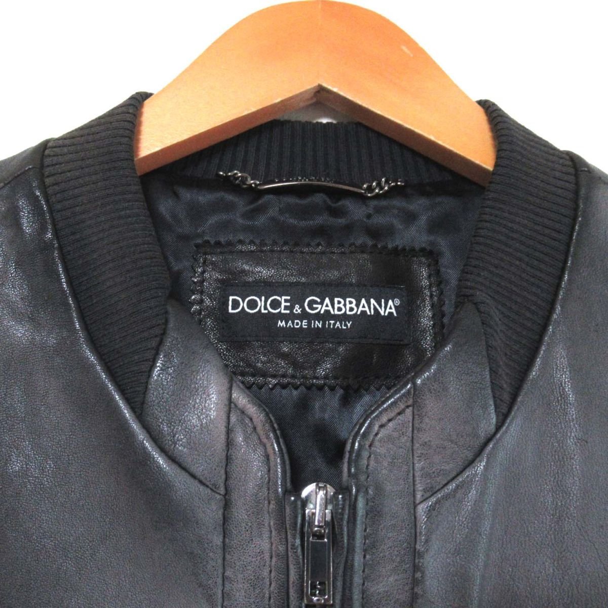 美品 DOLCE&GABBANA ドルチェ&ガッバーナ ヴィンテージ加工 ラムレザー