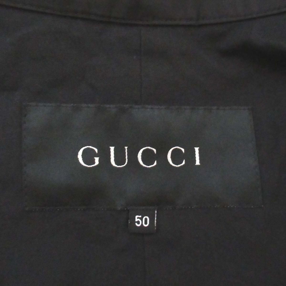  почти прекрасный товар GUCCI Gucci Tom Ford период bell tedo нейлон Safari жакет полупальто размер 50 чёрный черный C0305
