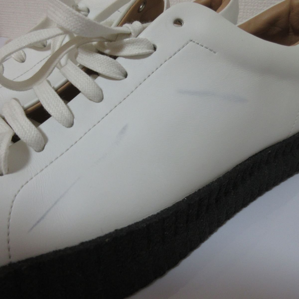 美品 20SS JIL SANDER ジルサンダー SMOOTH LEATHER SNEAKER ラウンドトゥ レザー ローカット スニーカー シューズ JI32535A 44 ホワイトの画像8