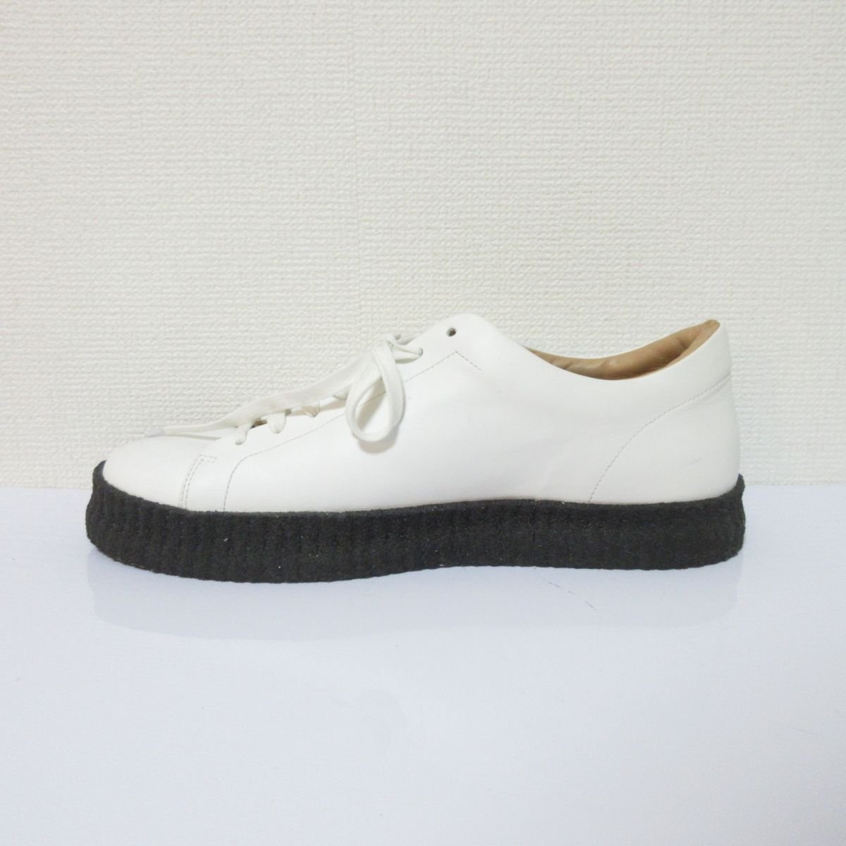 美品 20SS JIL SANDER ジルサンダー SMOOTH LEATHER SNEAKER ラウンドトゥ レザー ローカット スニーカー シューズ JI32535A 44 ホワイト_画像3