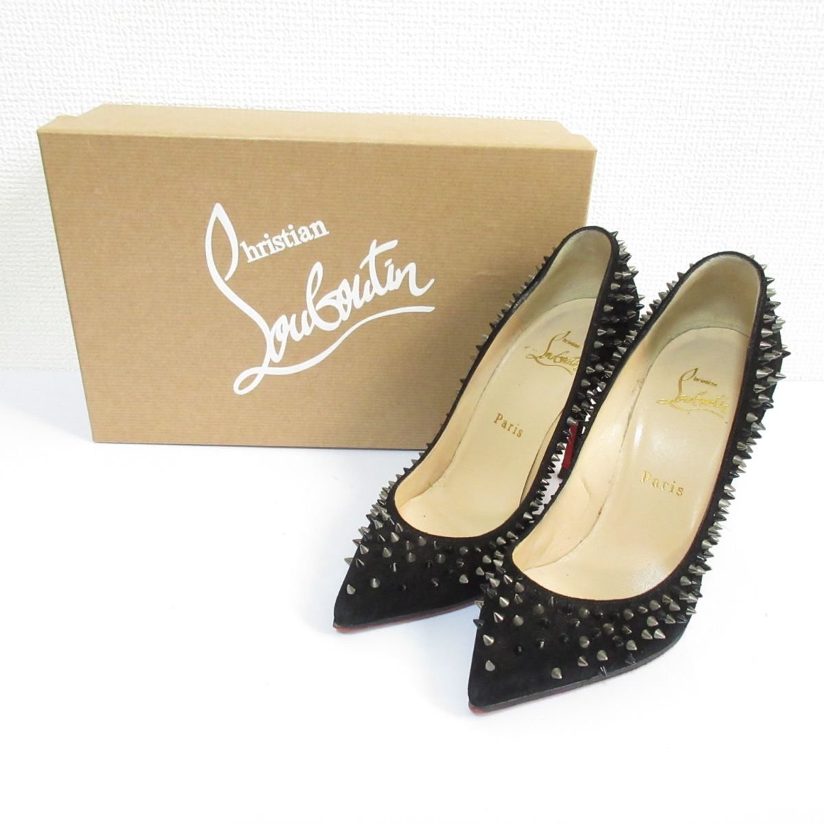 美品 Christian Louboutin クリスチャンルブタン ESCARPIC 100 VEAU