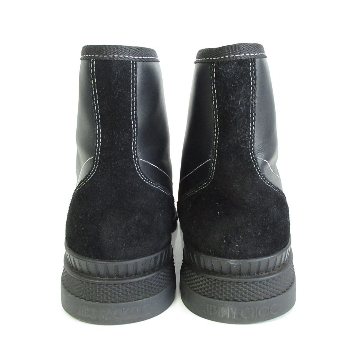 新品同様 JIMMY CHOO ジミーチュウ NORD sneaker boots レザー×スエード ラバーソール ハイカットスニーカー ブーツ 41 約26cm ブラック_画像6