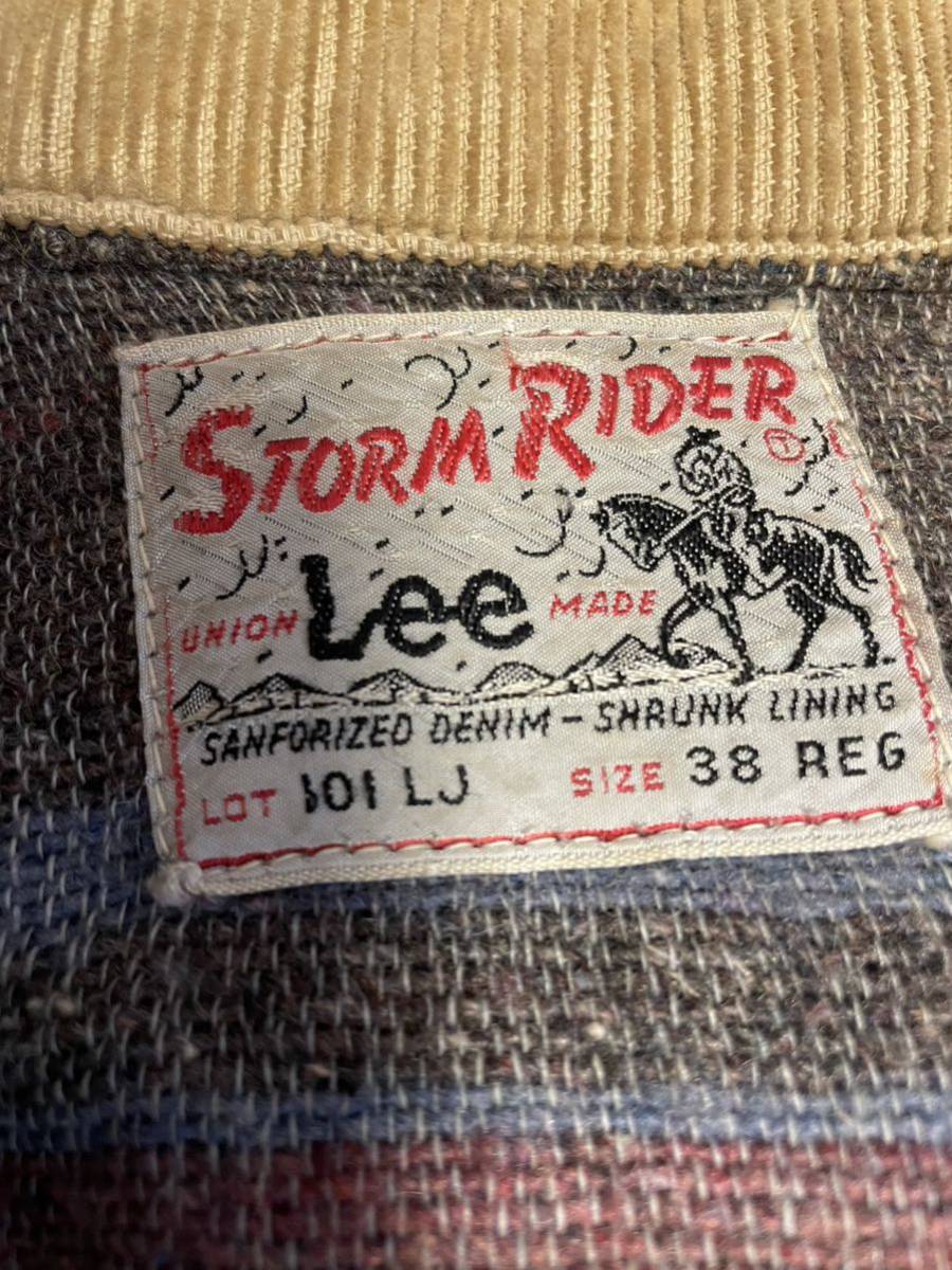 超希少　リー ストーム　ライダー Lee vintage デニムジャケット ○にT 初期　101-J 101-LJ50年代_画像3