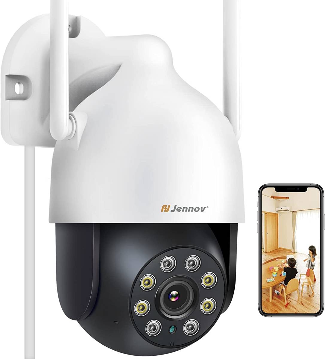 防犯カメラ 屋外 防水 wifi 300万画素 1536P SDカード録画 アレクサ