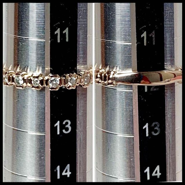 K18 PG D0.10ct ハーフエタニティリング 12号サイズ 【美品】 | inmano