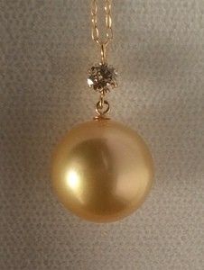 未使用品 無傷 南洋 白蝶 真珠11 6cm ネックレス ダイヤモンド0 16ct