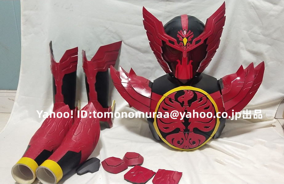 実物撮影!仮面ライダーオーズ 000 タジャドル コンボ 道具 全身タイツ