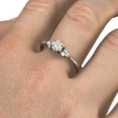 結婚指輪 にも アクアマリン 天然ダイヤモンド k18ピンクゴールド 3月誕生石 - 5