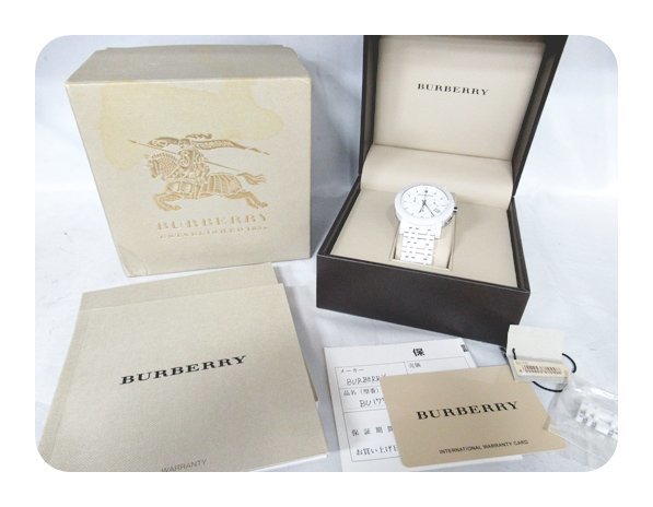[fns] BURBERRY バーバリー セラミック メンズ クォーツ 腕時計 BU1770 ホワイト
