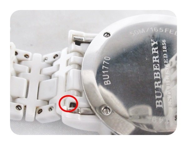 [fns] BURBERRY バーバリー セラミック メンズ クォーツ 腕時計 BU1770 ホワイト_画像9