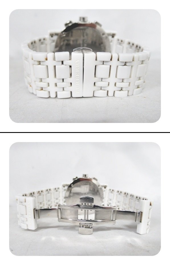 [fns] BURBERRY バーバリー セラミック メンズ クォーツ 腕時計 BU1770 ホワイト_画像6