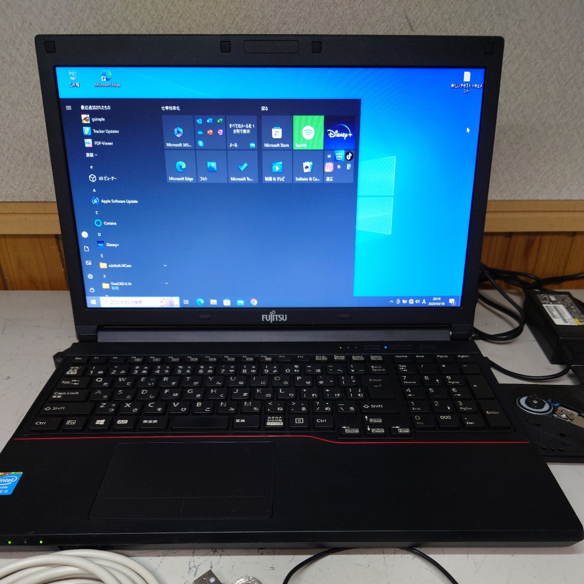 Win10 RS-232Cケーブル付きノートパソコン。NC工作機械の Win10 RS-232Cケーブル付きノートパソコン。NC工作機械の