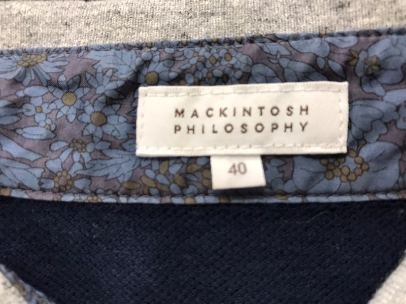 756　メンズ　【　MACKINTOSH PHILOSOPHY　日本製】　半袖ポロシャツ　　サイズ:40　 色：ネイビー_画像7