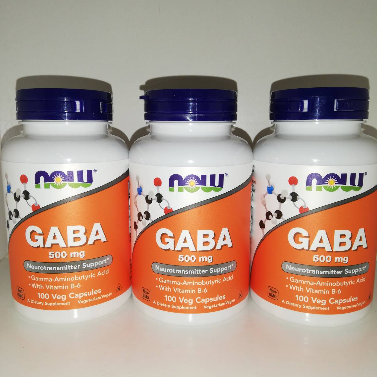 64％以上節約 ナウフーズ ギャバ サプリメント 500mg 200粒 NOW Foods GABA ベジカプセル ビタミンB-6 