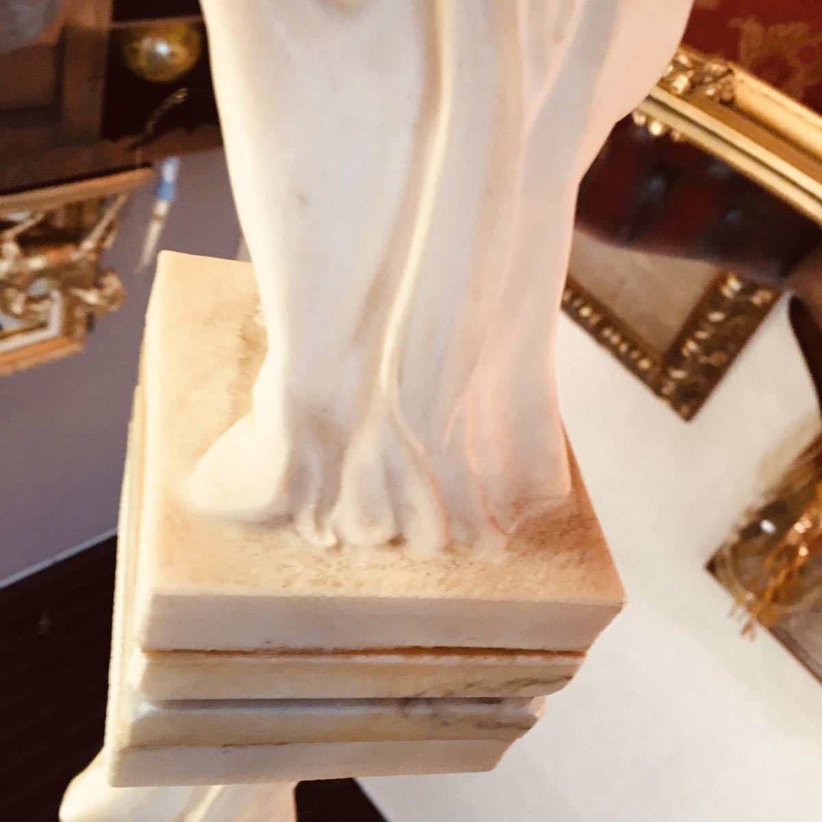 湯布院アンティーク A.SANTINI アンテルマ サンティーニ イタリア ミロのヴィーナス 細密彫刻 オブジェ 裸婦像 女神像 西洋彫刻サイズH 32_画像4