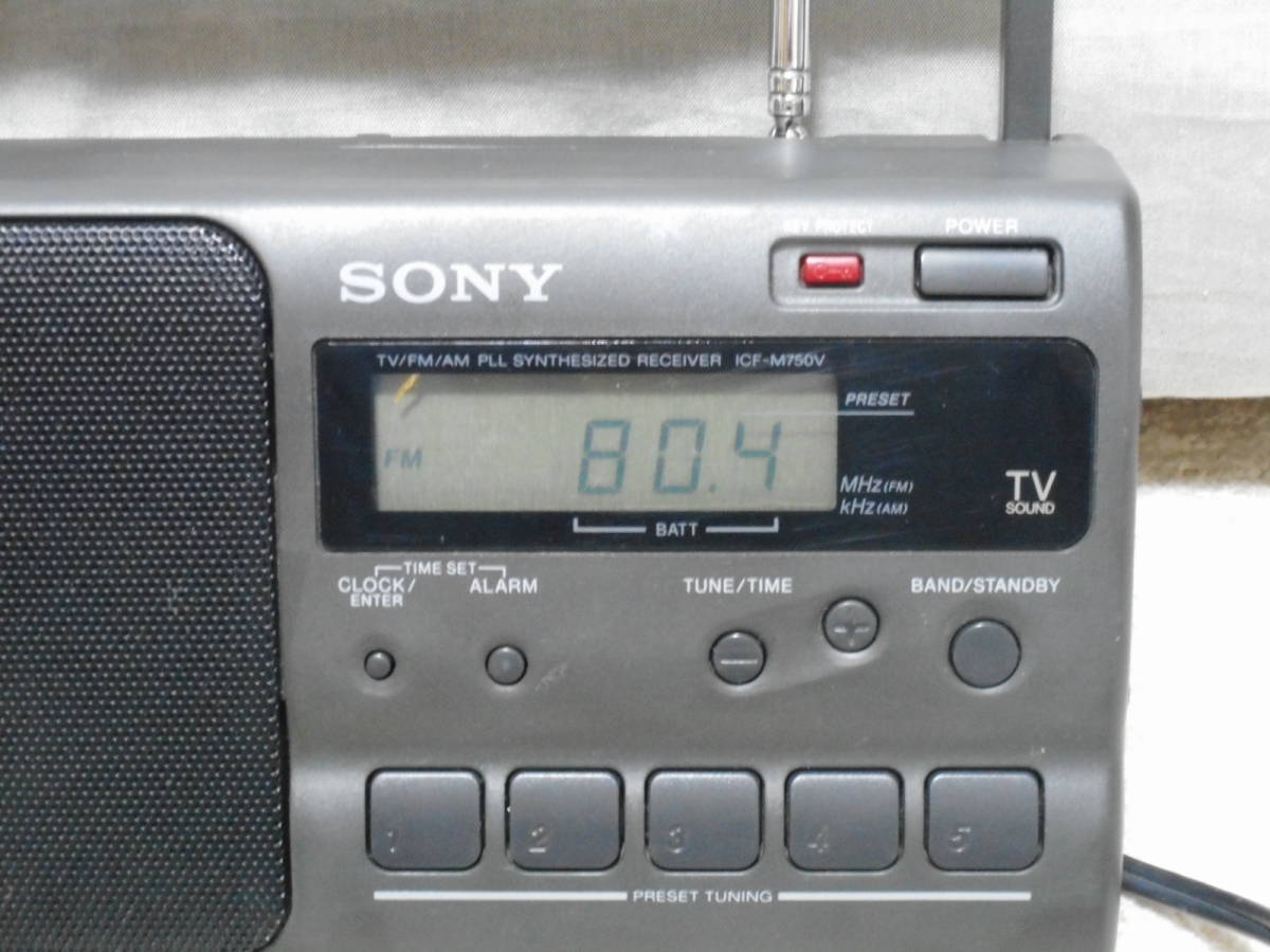 SONY FM/AMラジオ 「ICF-M750V」 PLLシンセサイザー・レシーバー TV/FM/AM 3バンド ソニー_画像2