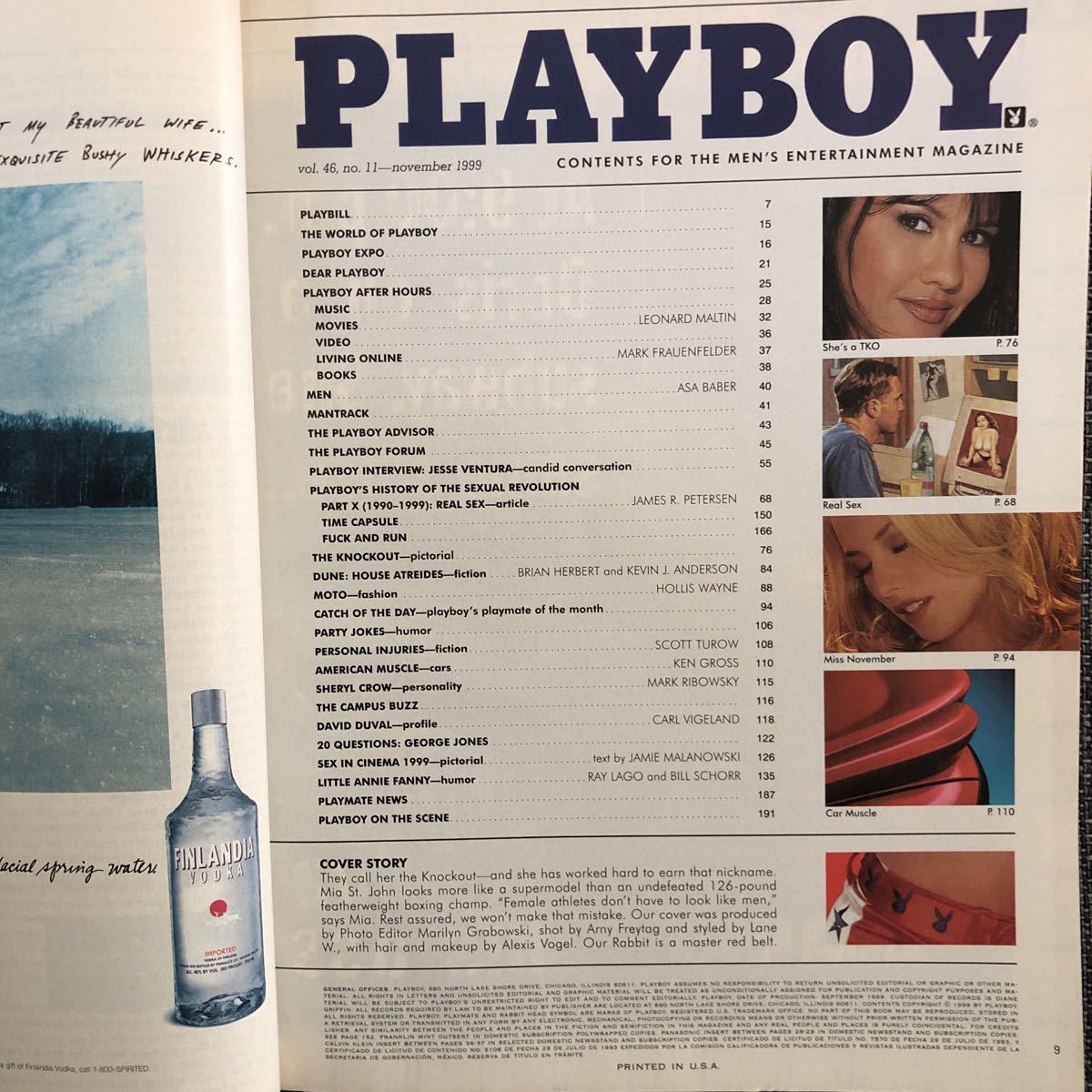 PLAYBOY プレイボーイ 雑誌 海外版 金髪美人 セクシー ヌード ヴィンテージ November 1999の画像3
