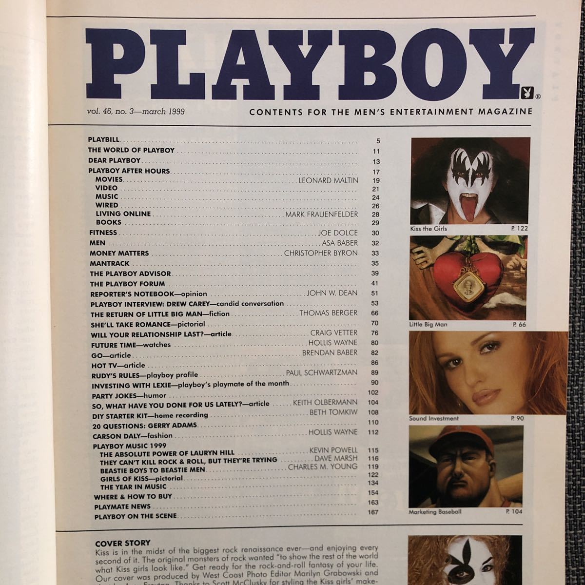 PLAYBOY プレイボーイ 雑誌 海外版 KISS 金髪美人 セクシー ビンテージ March 1999の画像4