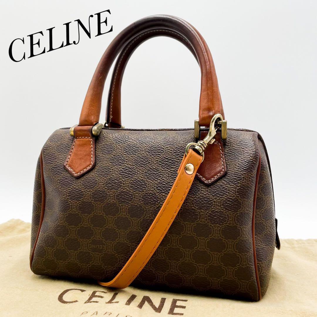 CELINE セリーヌ マカダム ミニボストン ショルダーバッグ