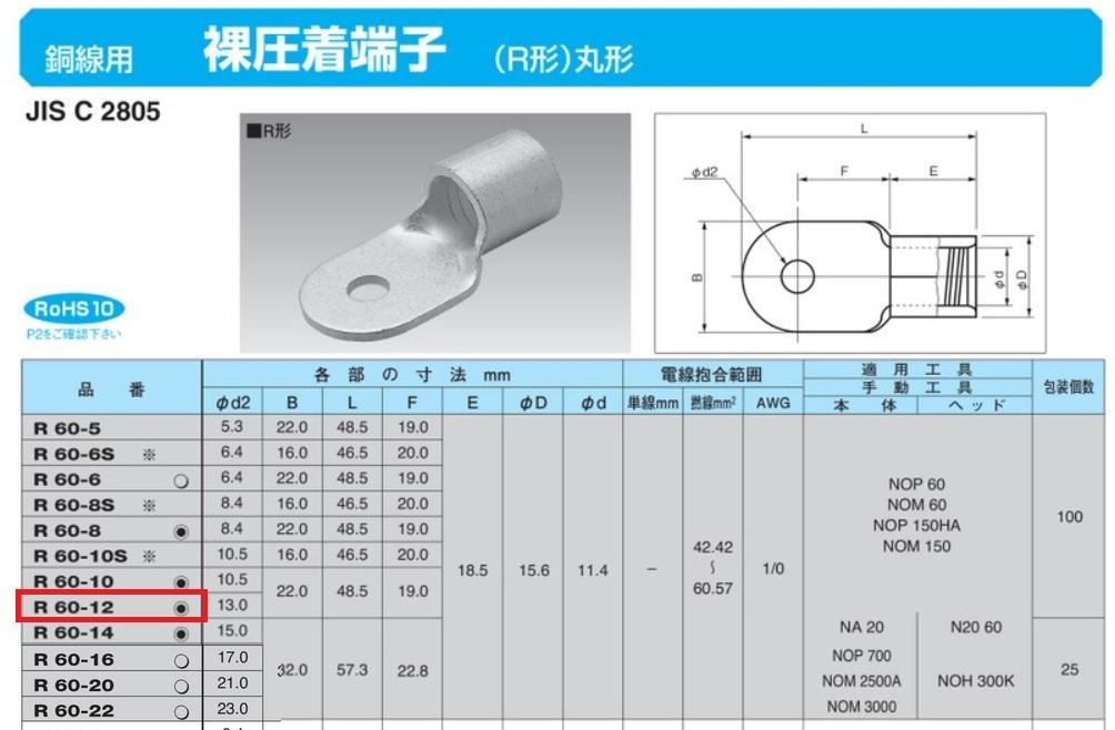 14周年記念イベントが ニチフ 圧着端子 R200-10S 3個 mubc.edu.bd