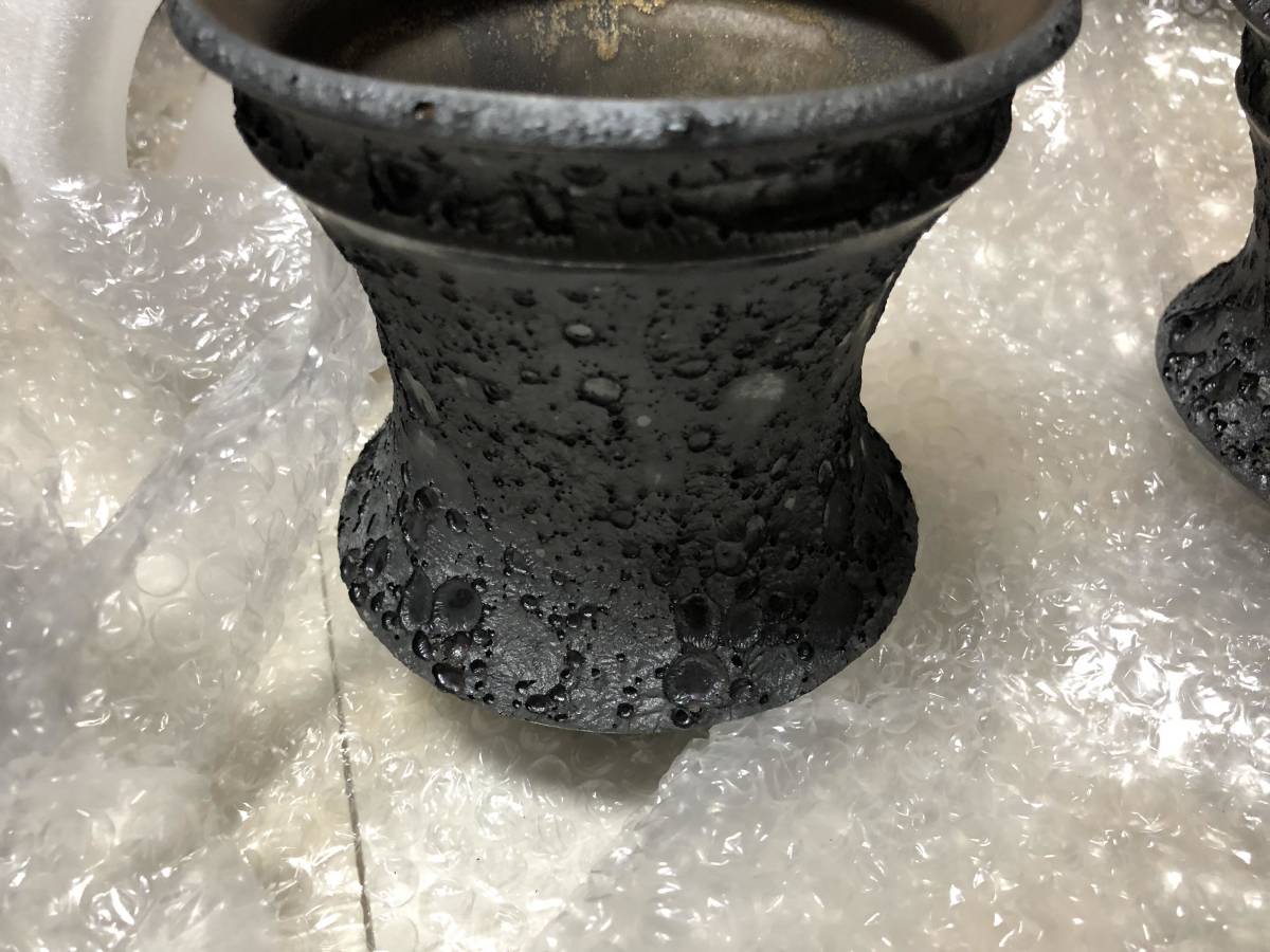 カタチ製作所 Mederu Pot 3個セット バレル L Crater Black 鉢 陶器鉢