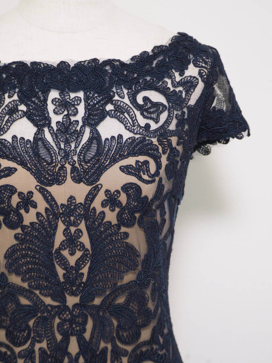 TADASHI SHOJI タダシショージ NAVY & BEIGE ロングフォーマルドレス