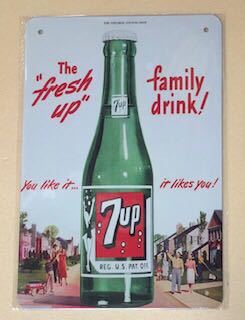 ☆7up, セブン アップ ②☆ ブリキ看板 ☆ レトロ☆アメリカン雑貨