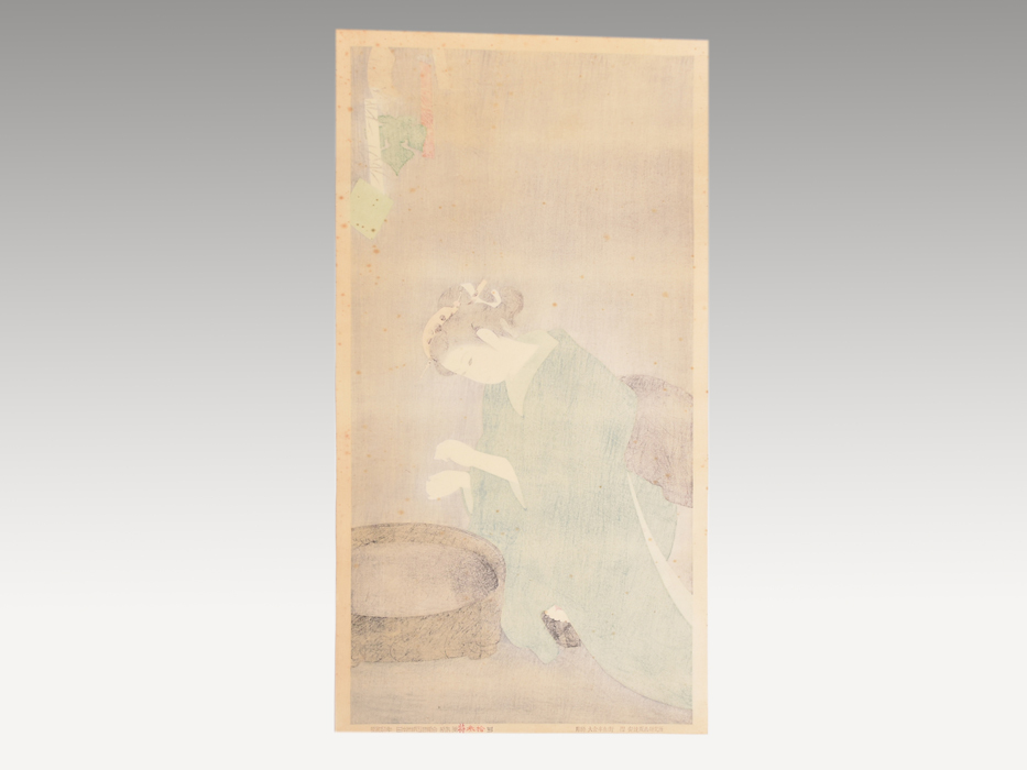 真作】伊東深水 大型木版画「銀河祭り」安達版画研究所150度摺 真作】伊東深水 大型木版画「銀河祭り」安達版画研究所150度摺