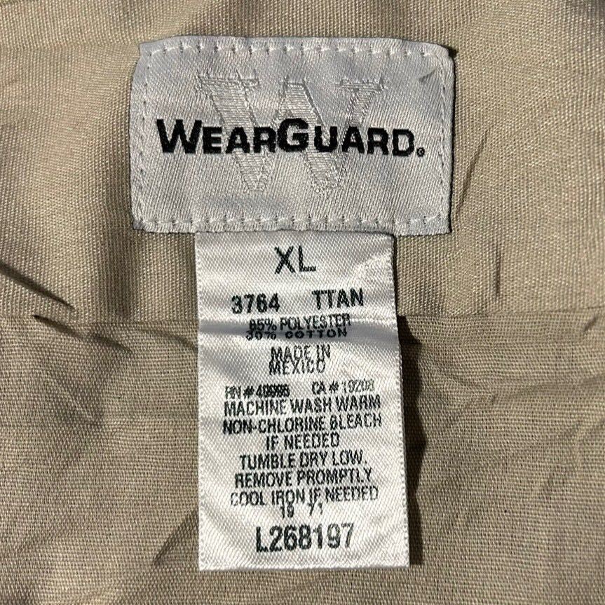 ウェアガード WEARGUARD ビンテージ 80s 90s 長袖 ワークシャツ XL アメリカ USA古着 コットン 企業 刺繍 アメカジ メンズ ベージュ カーキ_画像4