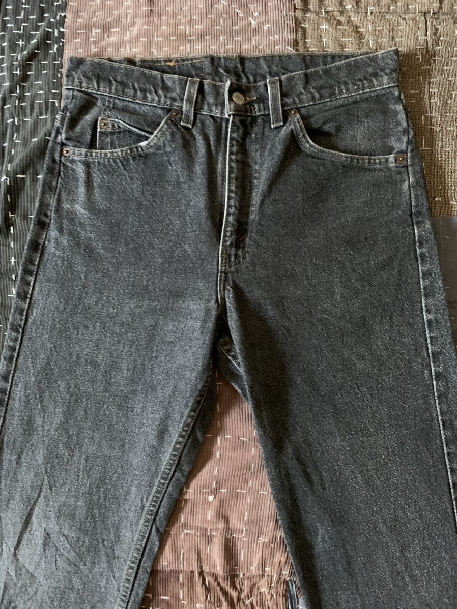 90s W31 L32 levi's 505 先染め ブラック デニム パンツ ジーンズ アメリカ製 USA製 585工場 オレンジタブ 黒 black リーバイス 501_画像3