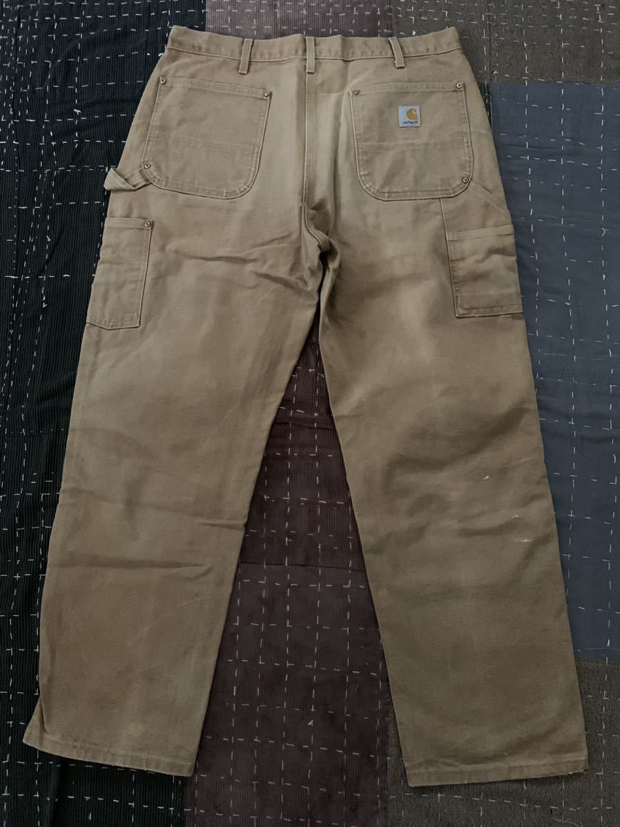 日本最大の ダブルニー ダック ブラウン carhartt L30 W36 90s パンツ