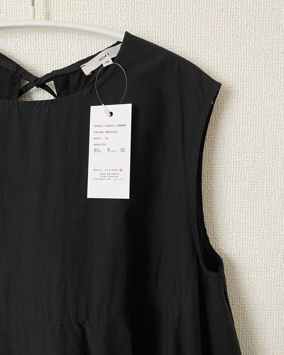 yori ヨリ コットンティアードノースリーブブラウス ブラック 38 yori ヨリ コットンティアードノースリーブブラウス ブラック 38