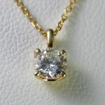 ダイヤモンド ネックレス 一粒 ゴールド 0.3カラット 鑑定書付 0.397ct