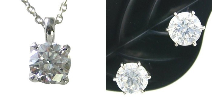 ダイヤモンド ネックレス ピアス Dカラー クラス