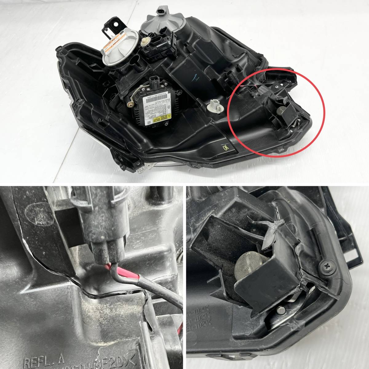 ＊送料込＊即決 ホンダ N-BOX カスタム JF1 JF2 前期 純正 HID 左 ヘッドライト CPU付 KOITO 100-62038 刻印4 フロント 左側 ランプ 944_画像6