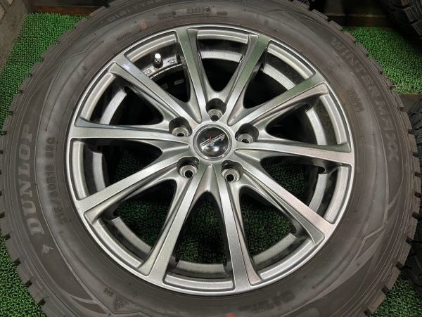 ダンロップ　ウィンターマックスWM01　215/60R16　アルミホイール付き　4本　6.5J　ET53/5H　114.3　溝あり　スタッドレスタイヤ_画像3