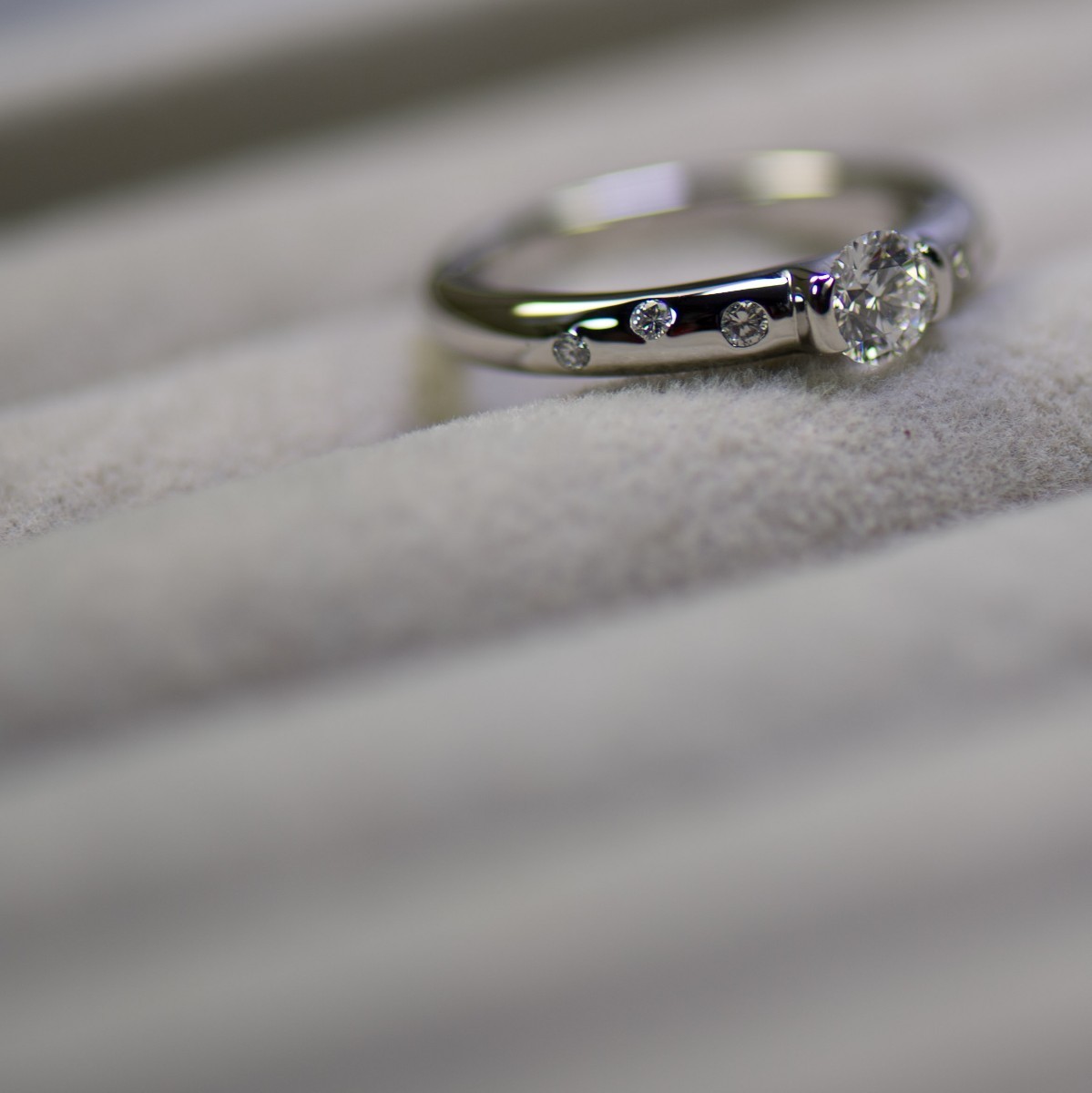 スタージュエリー Pt950 0.355ct 0.07ct ダイヤモンドリング