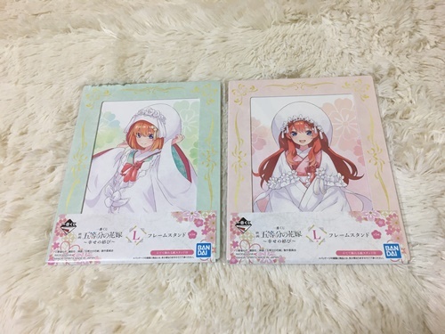 ★美品「五等分の花嫁」一番くじ「幸せの結び イラストボード5種セット+幸せの結びフレームスタンド5種セット フルコンプx2 」// ごとよめ_画像8