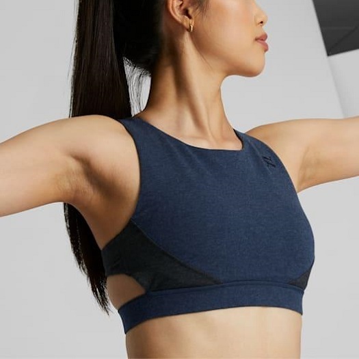  Puma US:XS lady's EXHALE training color block sports bra regular price 6050 jpy navy YOGA yoga S corresponding 