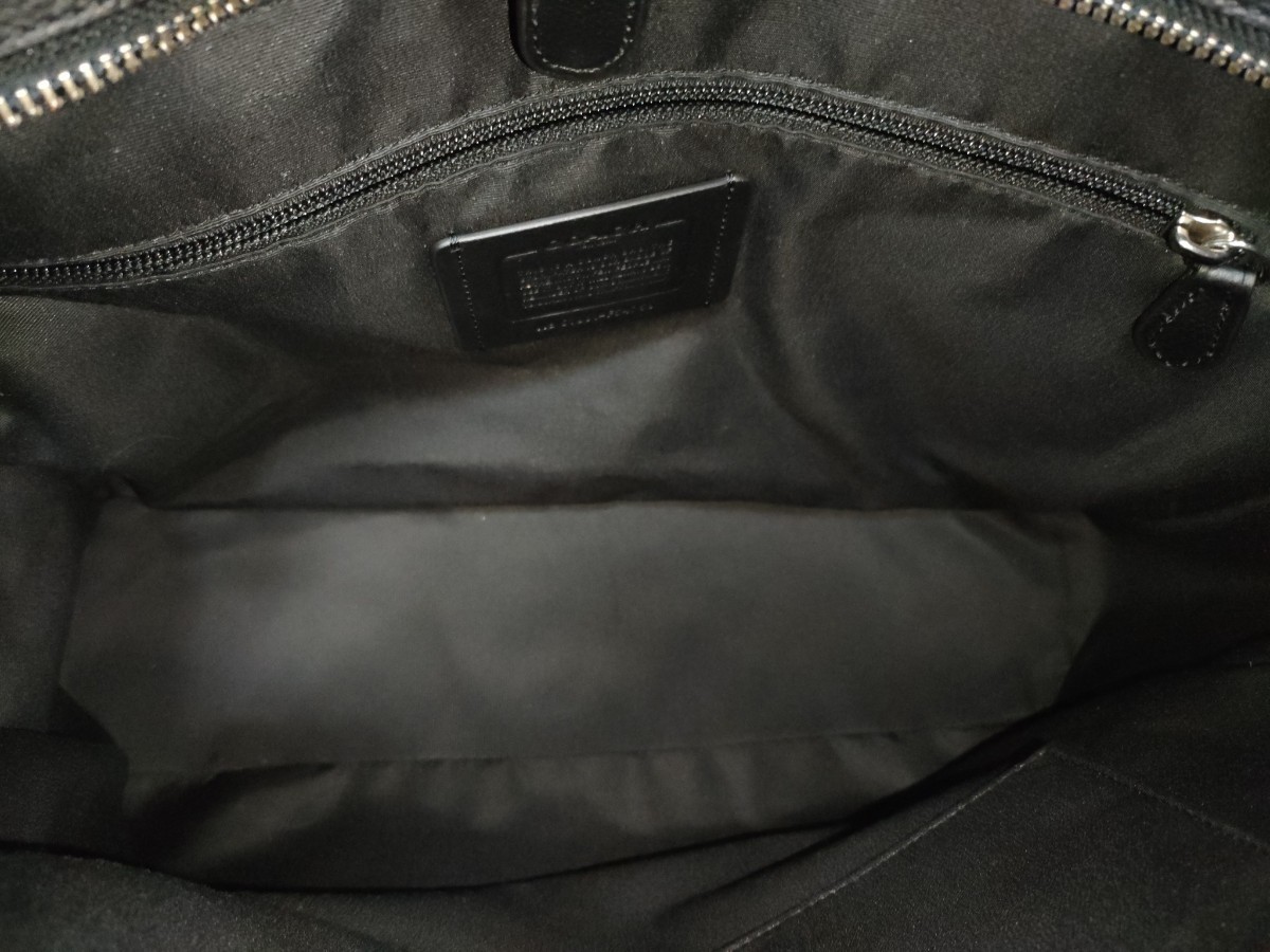 送料無料 美品 COACH コーチ メンズ トートバッグ スムース レザー ビジネス トート F54758 ブラック