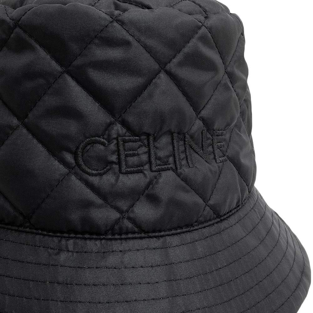 セリーヌ CELINE バケットハット 帽子 #L 59cm ロゴ ナイロン