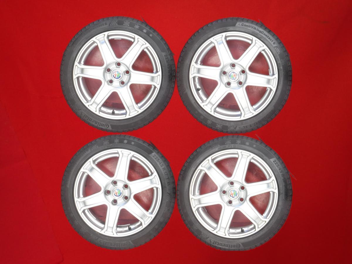 スタッドレス 6スポークタイプ1P+コンチネンタルコンチバイキングコンタクト6 225/45R17 8.5分山★アルファロメオに！stwt17_画像1