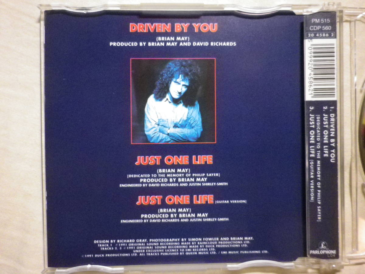 『Brian May/Driven By You(1991)』(Parlophone CDR 6304,オランダ盤,3track,Just One Life,Queen)_画像3