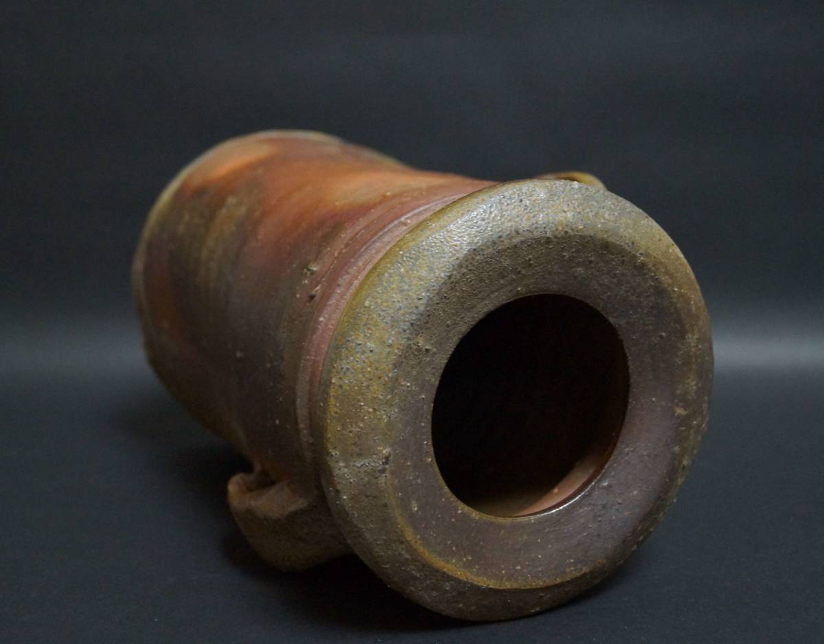 [.]* tea utensils * Bizen .. tail . preeminence work kiln change . ear vase flower inserting flower vase also box 5D0417